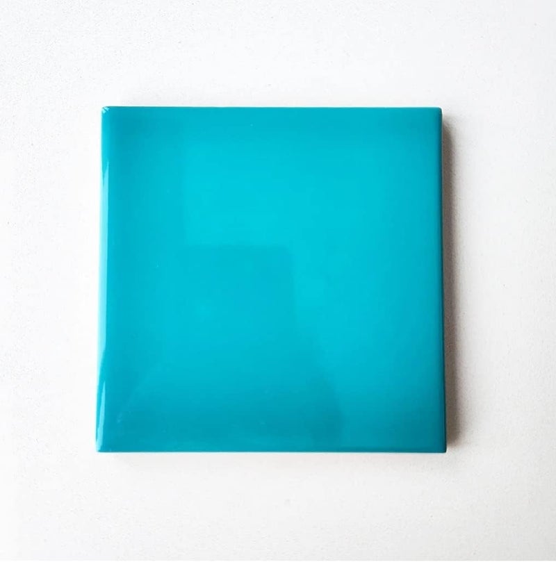 Dyari Set of 9 Ceramic Tiles 3.94 x 3.94 Solid Color Versatile and Long-Lasting Wall and Floor Decor Backsplash Kitchen Bathroom (Turquoise) - Image 2